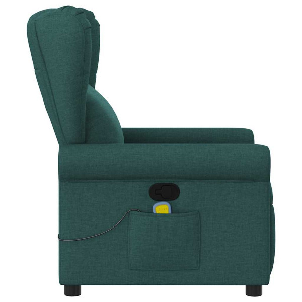 Sillón de masaje reclinable de tela verde oscuro M 4
