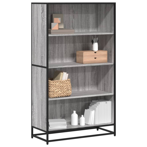 Estantería de madera de ingeniería gris Sonoma 80.5x35x139 cm D