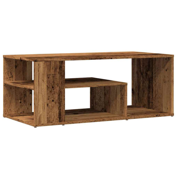 Mesa de centro de madera contrachapada envejecida 100x50x40 cm M 2