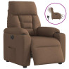 Sillón reclinable eléctrico de tela marrón 1
