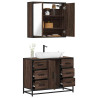 Set de muebles baño 2 pzas madera contrachapada marrón roble 1