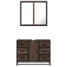 Set de muebles baño 2 pzas madera contrachapada marrón roble 5