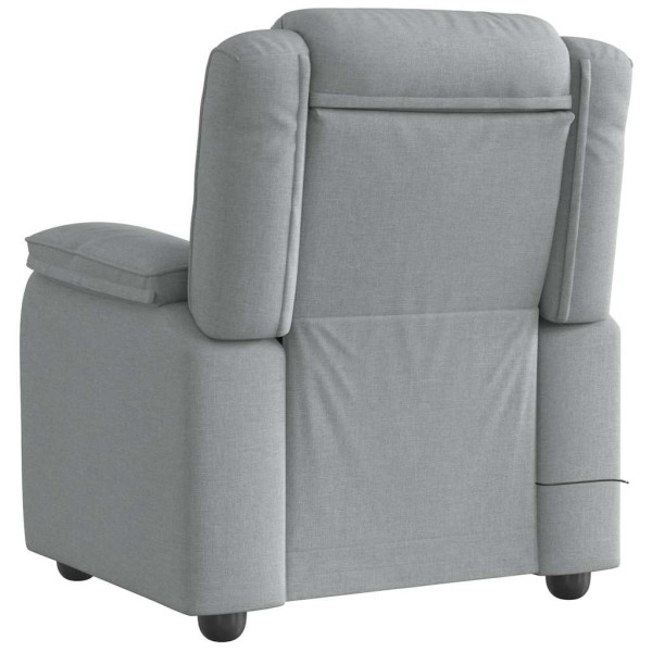Sillón reclinable de masaje de tela gris claro M 5