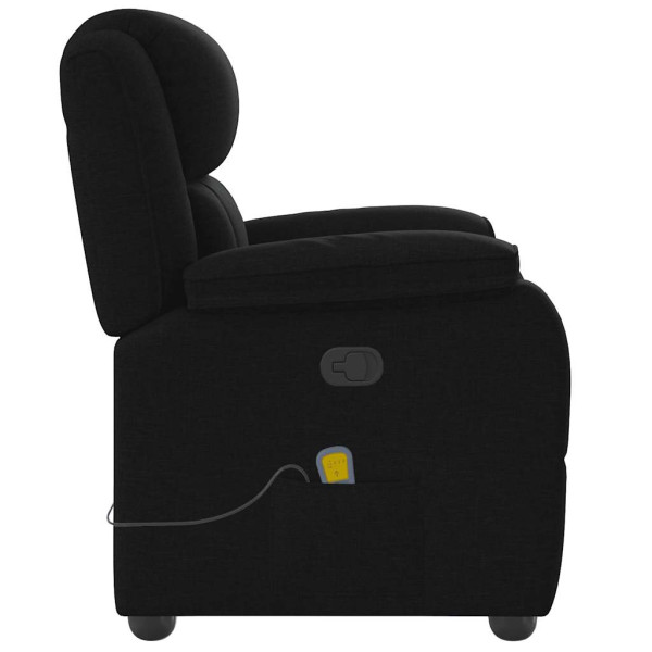 Sillón reclinable de masaje de tela negro M 4