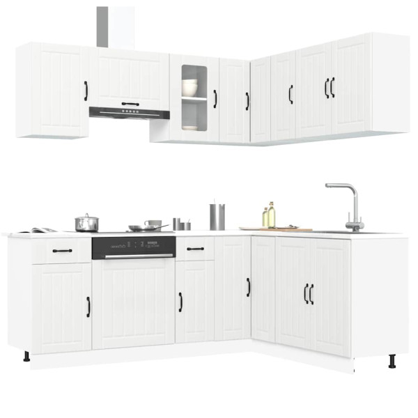 Mueble de cocina Kalmar blanco 11 piezas madera contrachapada D