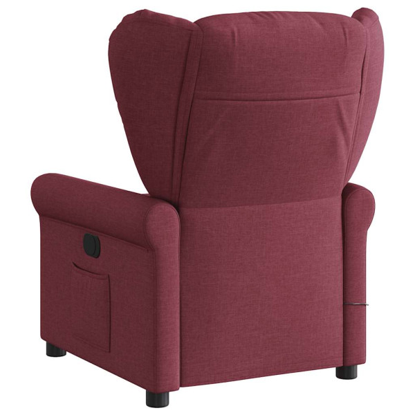 Poltrona de massagens reclinável tecido vermelho tinto M 5