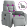 Sillón reclinable de masaje eléctrico tela gris claro 1