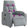 Sillón reclinable de masaje eléctrico tela gris claro 3