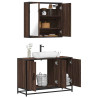 Set de muebles baño 2 pzas madera contrachapada marrón roble 1