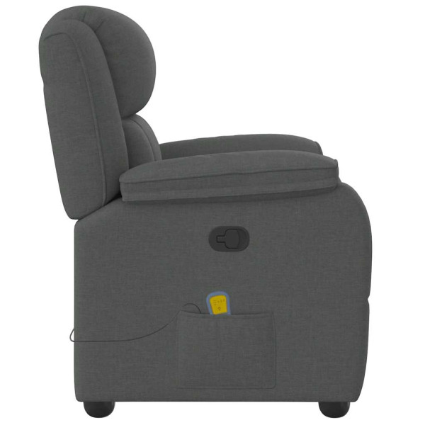Sillón de masaje reclinable de tela gris oscuro M 4