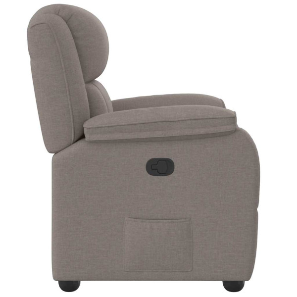 Sillón reclinable de tela gris taupe M 4