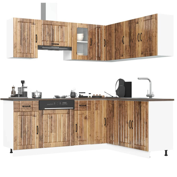 Mueble cocina Kalmar madera vieja 11 pzas madera contrachapada D
