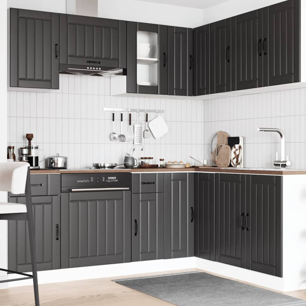 11 peças armário de cozinha conjunto Kalmar preto M 3