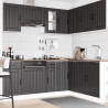 Mueble de cocina Kalmar negra 11 piezas madera contrachapada 3