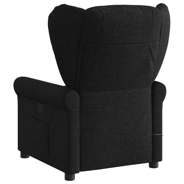 Sillón reclinable de masaje de tela negro M 5