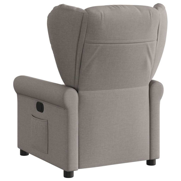 Sillón reclinable de tela gris taupe M 5