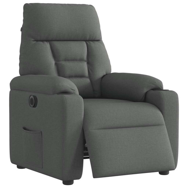 Sillón reclinable eléctrico de tela gris oscuro M 3