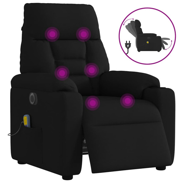 Sillón reclinable de masaje eléctrico tela negro D