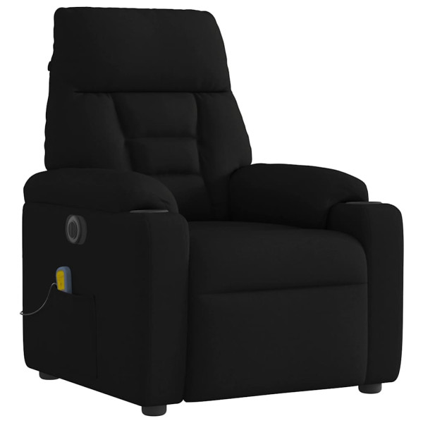 Sillón reclinable de masaje eléctrico tela negro M 4