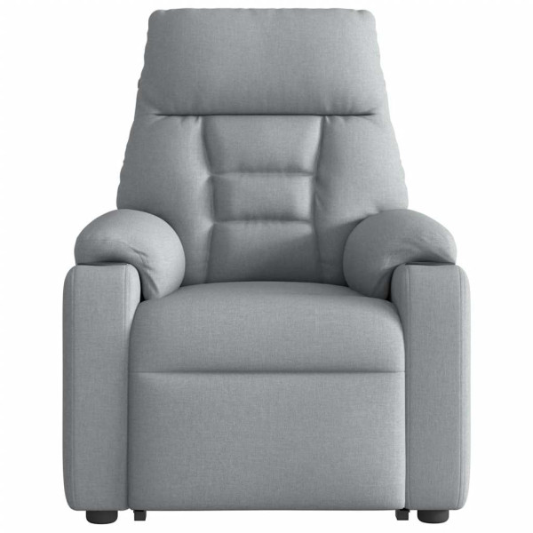 Sillón reclinable elevable de tela gris claro M 5