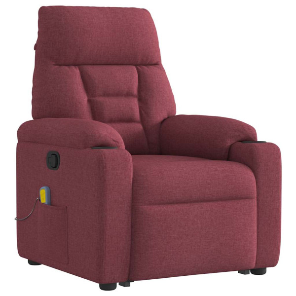 Poltrona de massagens reclin. elevatória tecido vermelho tinto M 4