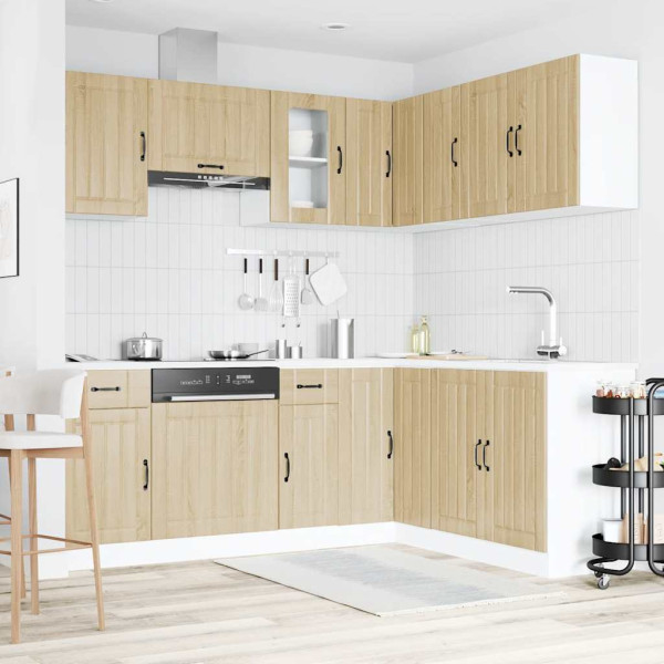 Mueble cocina Kalmar roble sonoma 11 pzas madera contrachapada M 3