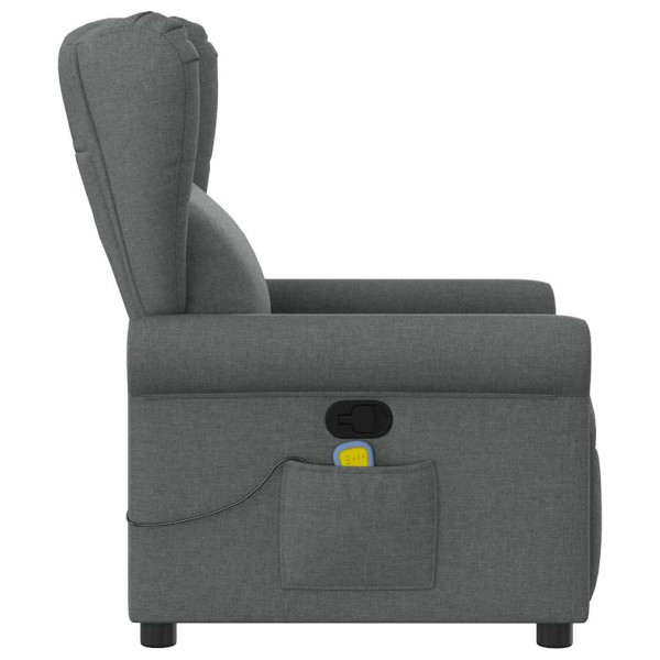 Sillón de masaje reclinable de tela gris oscuro M 4