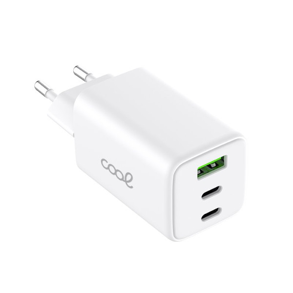 Cargador Red Universal Ultra Fast PD Port x3 (2x Tipo-C + 1x USB) COOL (65W) GaN Blanco M 3
