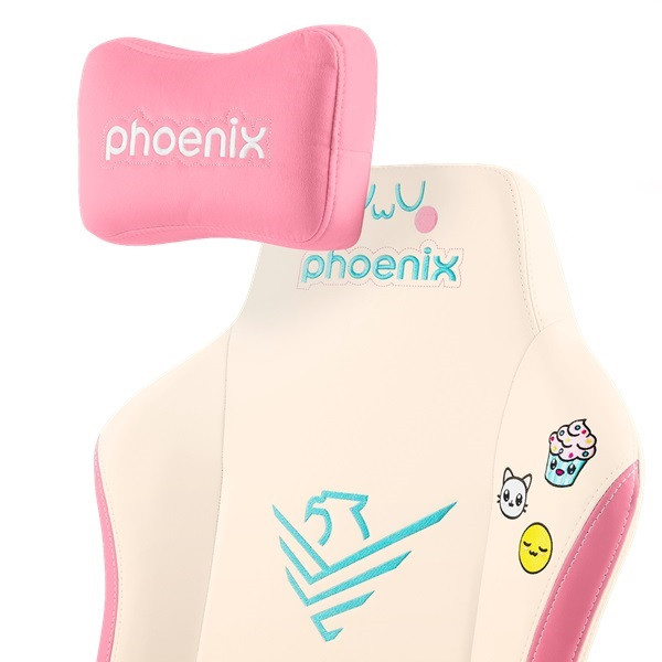 Silla gaming Phoenix nova crema/rosa M 4