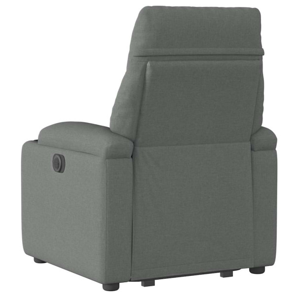 Sillón eléctrico reclinable elevable de tela gris oscuro M 5