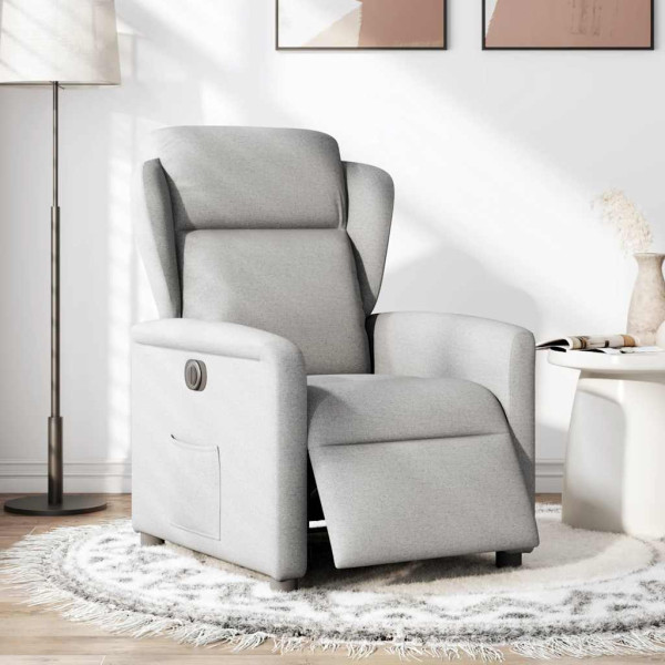 Sillón reclinable eléctrico de tela gris nube M 2