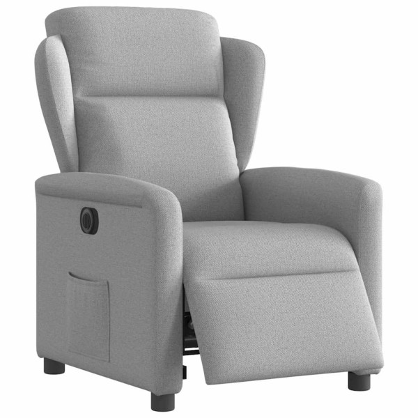 Sillón reclinable eléctrico de tela gris nube M 3
