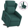 Sillón reclinable elevable tela verde oscuro 1