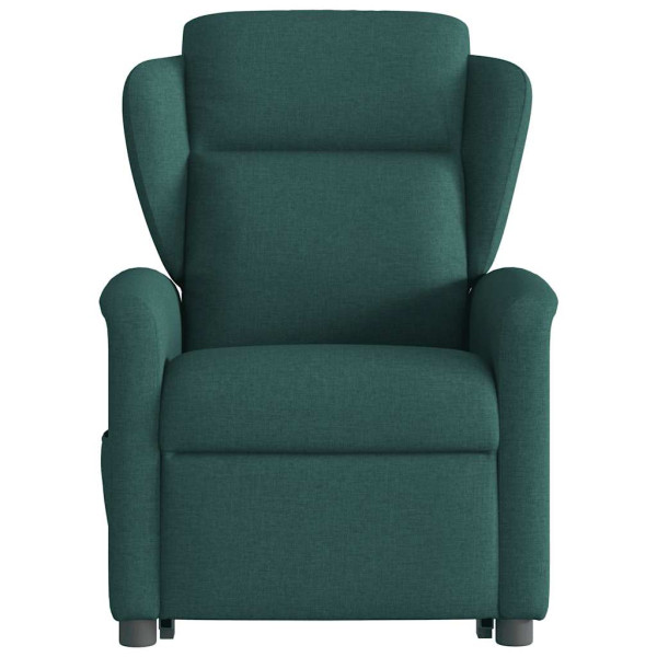 Sillón reclinable elevable tela verde oscuro M 5