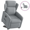 Sillón eléctrico reclinable elevable de tela gris claro 1