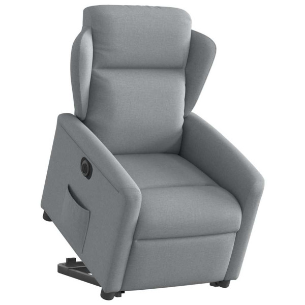 Sillón eléctrico reclinable elevable de tela gris claro M 3
