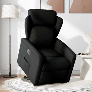 Sillón eléctrico reclinable elevable de tela negro H