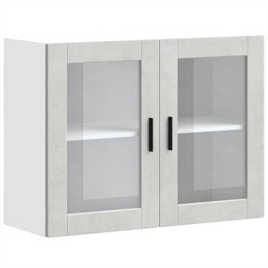 Armario de pared para cocina puerta cristal Porto gris hormigón H