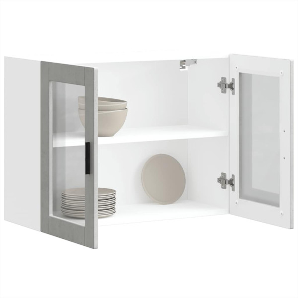 Armario de pared para cocina puerta cristal Porto gris hormigón M 5