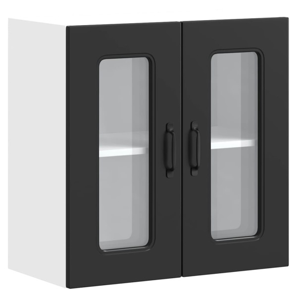 Armario pared cocina puerta de cristal Kalmar negra M 2