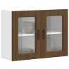Armario pared cocina puerta de cristal Kalmar roble marrón 1