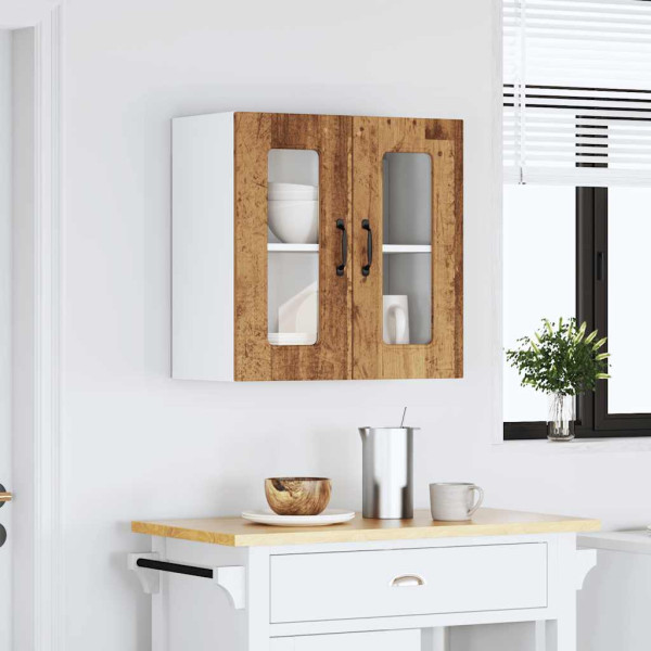 Armario pared cocina puerta de cristal Kalmar madera vieja M 4