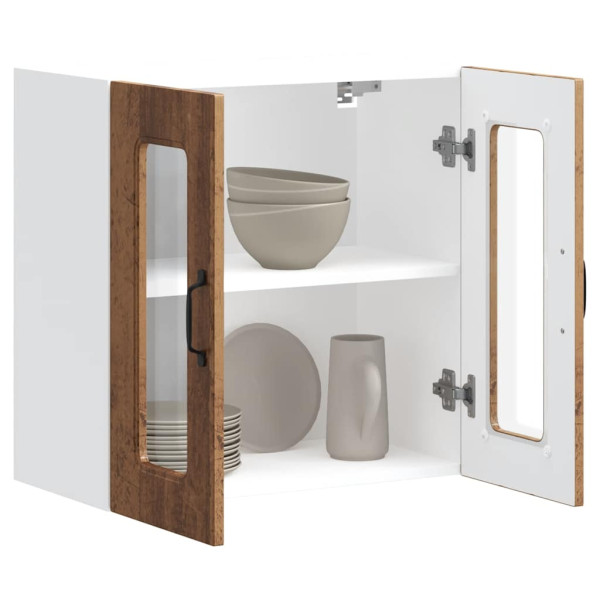 Armario pared cocina puerta de cristal Kalmar madera vieja M 5