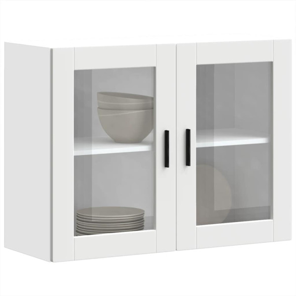 Armario de pared para cocina con puerta de cristal Porto blanco D