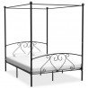 Estructura de cama con dosel metal negro 140x200 cm 1