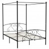 Estrutura de cama com dossel metal 140x200 cm preto 2