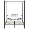 Estructura de cama con dosel metal negro 140x200 cm 4