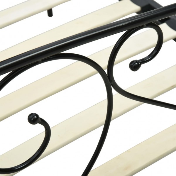 Estructura de cama con dosel metal negro 140x200 cm M 5