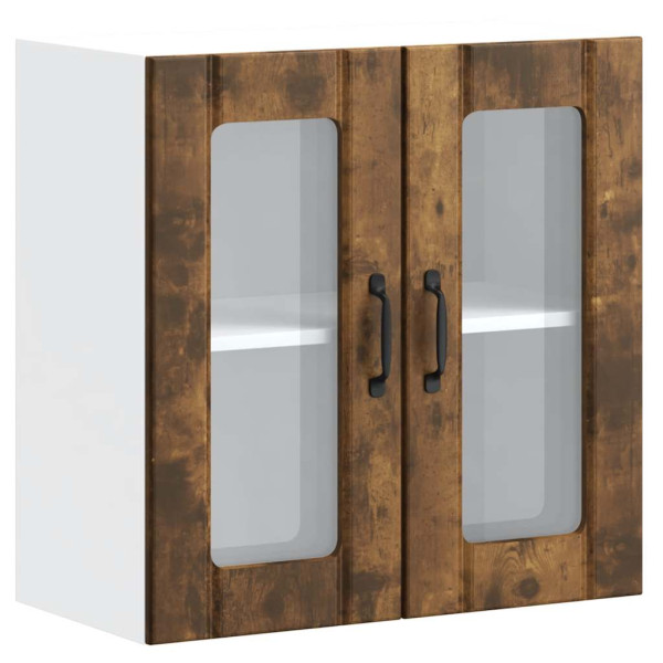 Armario pared cocina puerta de cristal Lucca roble ahumado M 2