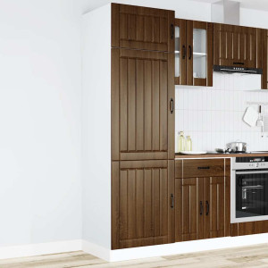 Mueble de cocina Lucca de madera contrachapada roble marrón H
